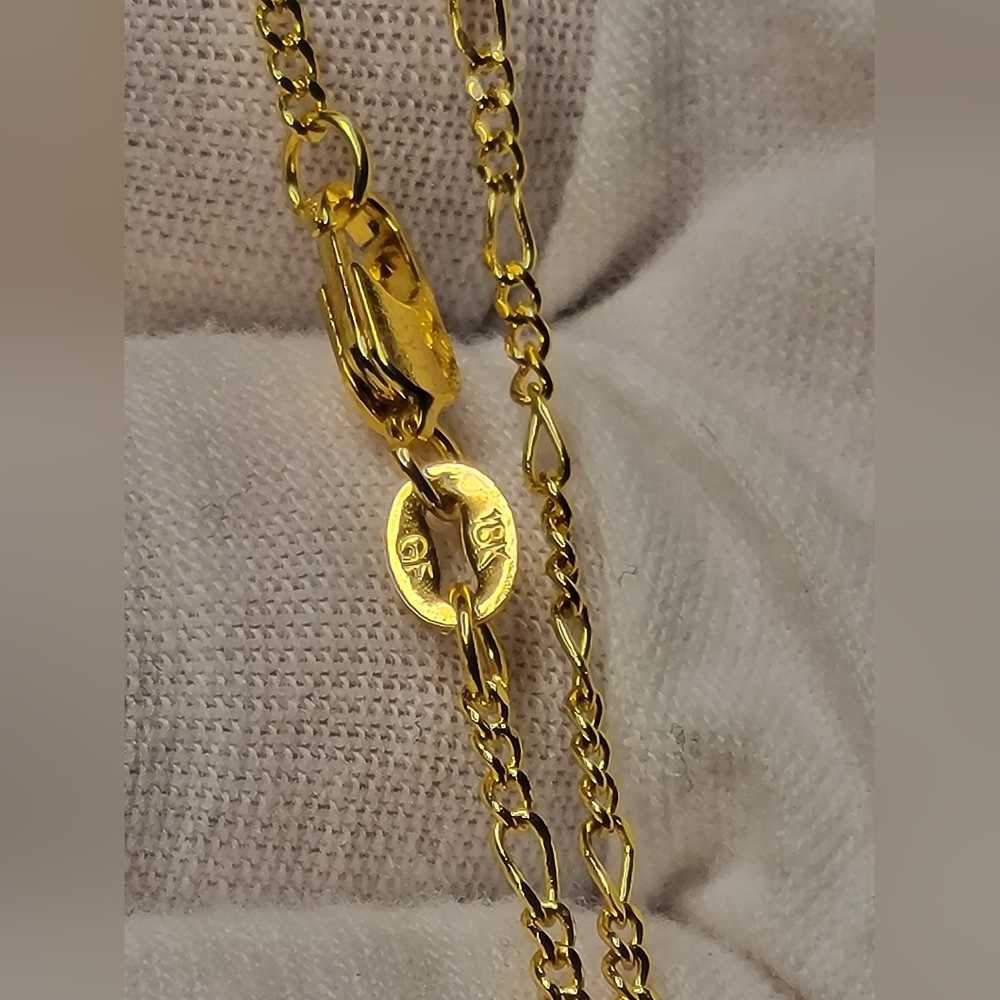 18k Gold Filled Figaro Chain Necklace - New - 2mm Thick  - 20"